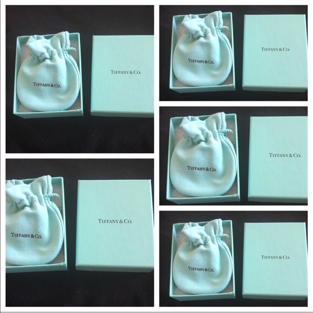 FIVE (5) TIFFANY & CO BOXES with original felt pouches and cotton inserts 💕